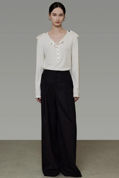 Versatile V-Neck Knit Top