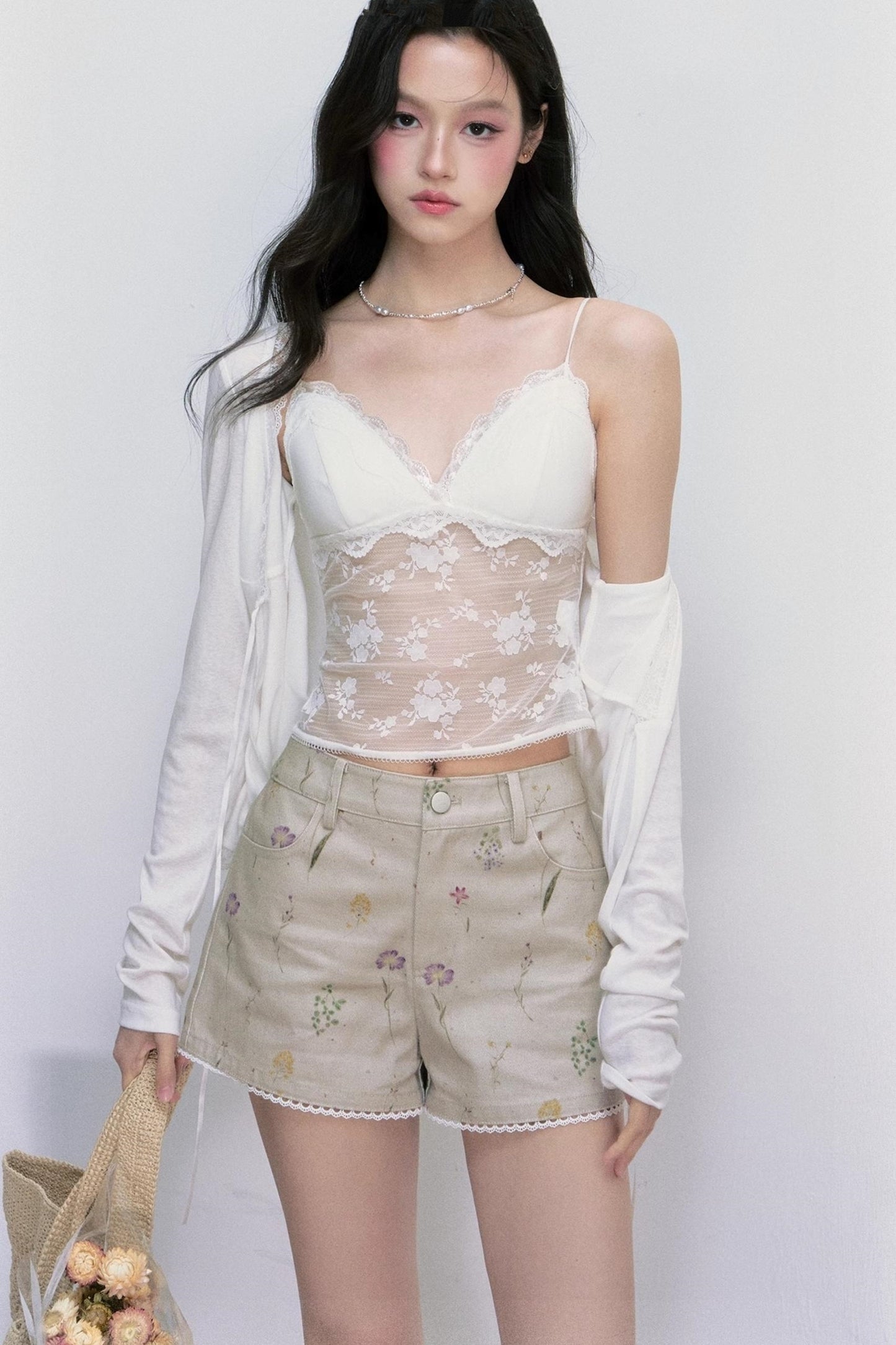 Lace Tencel Cardigan Set-Up