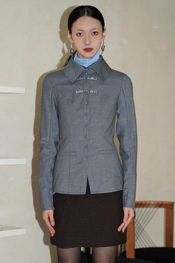 Handmade Cutout Wool-Blend Shirt