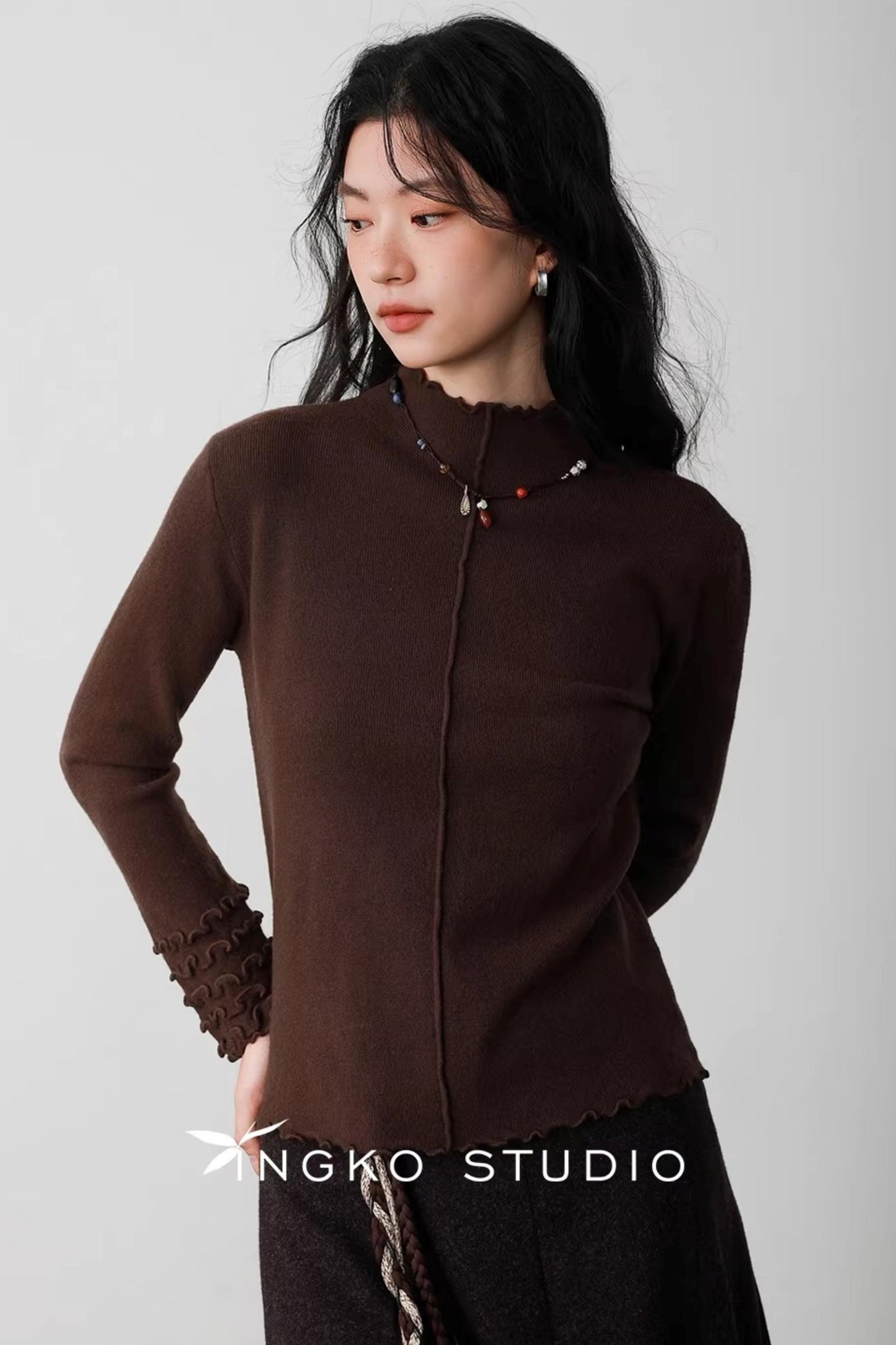 Karamell Latte Wellenpullover