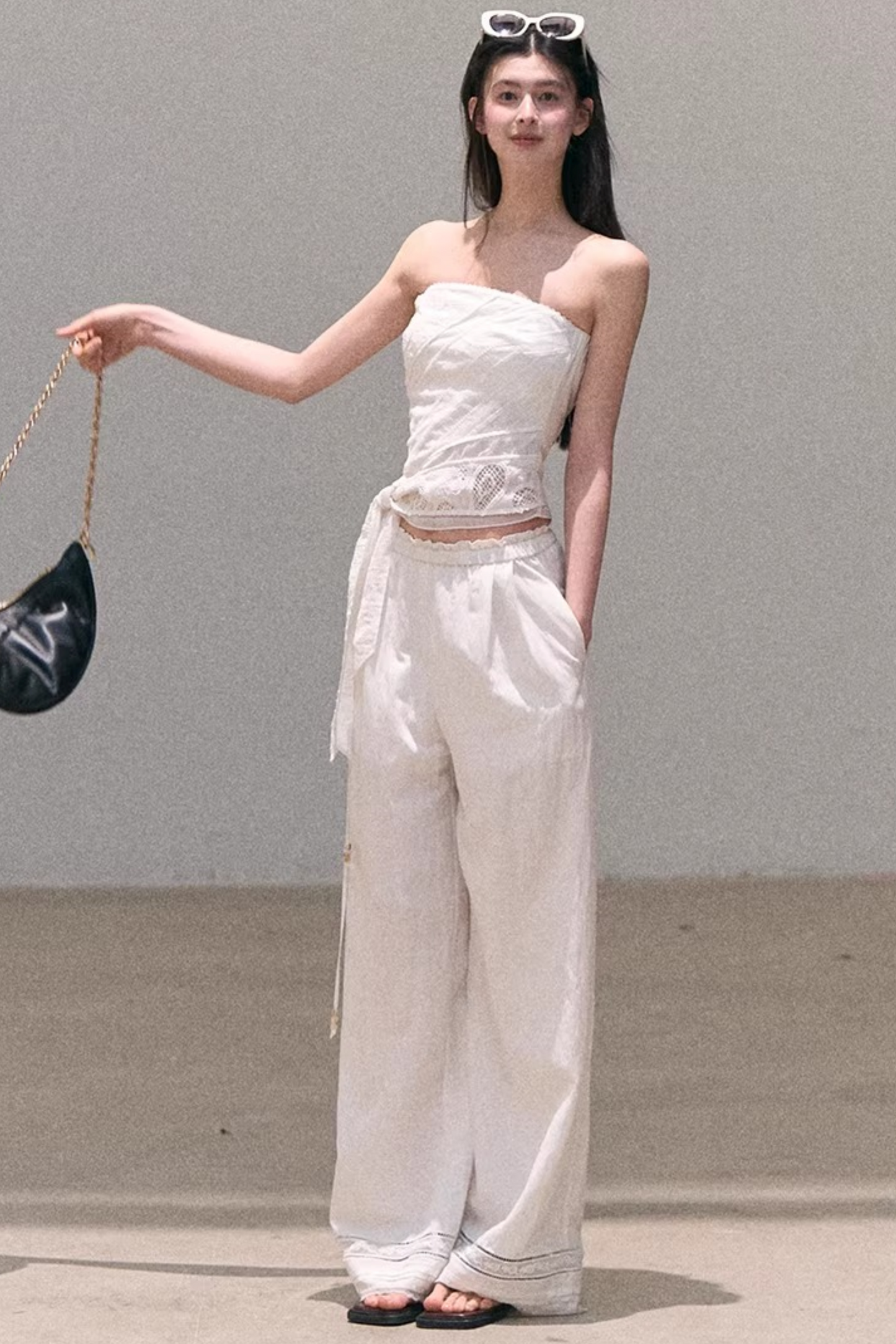 Lyocell Linen Hollow-Out Top Set-Up