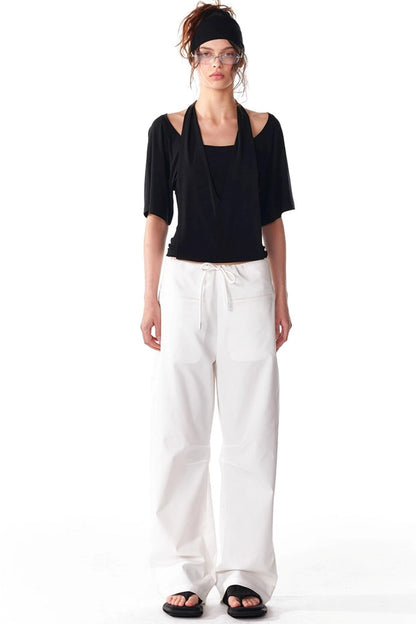 Soft Skin-Friendly Halterneck Stretch T-Shirt