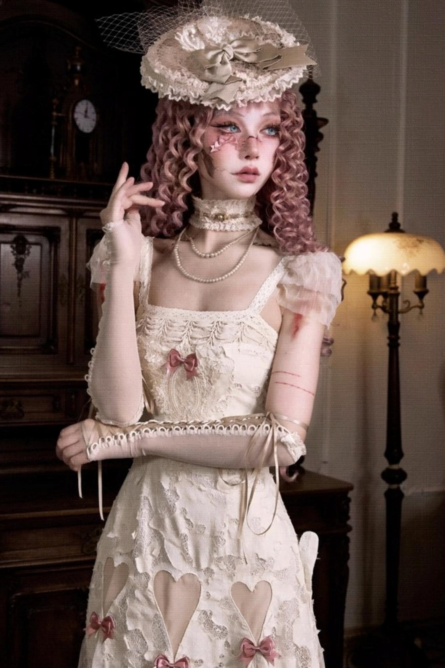 Love Heart Lace Slip Dress