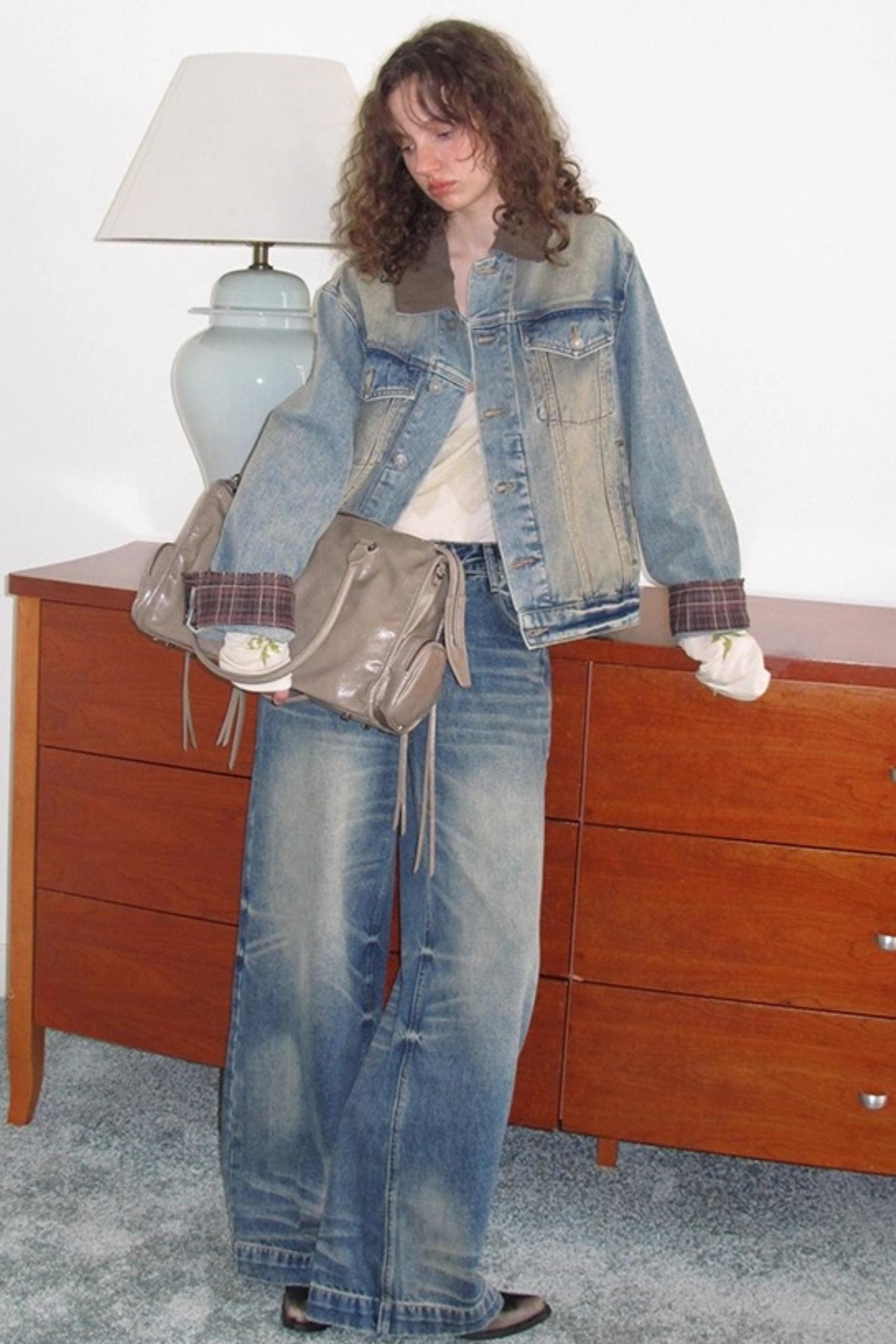 Washed Blue Denim Jeans