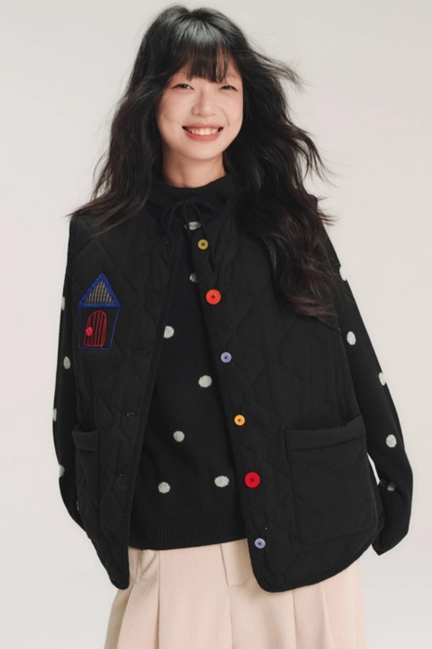 Colorful Patchwork Cotton Vest