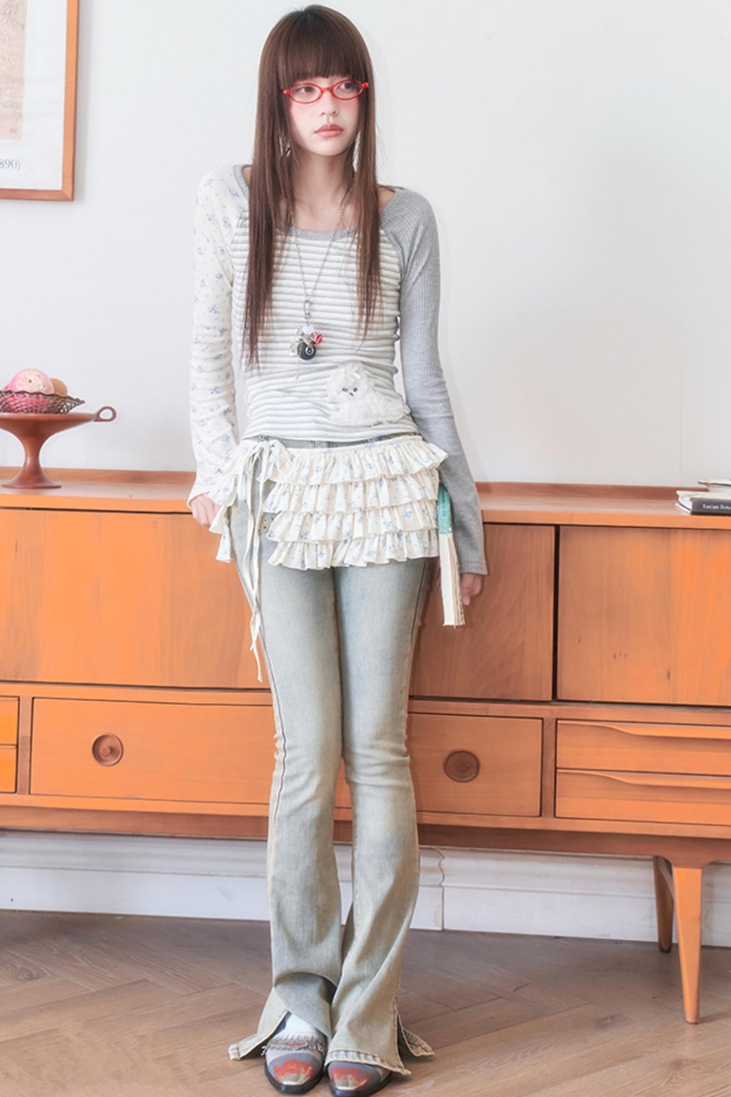 Vintage Aqua Slim Flare Jeans