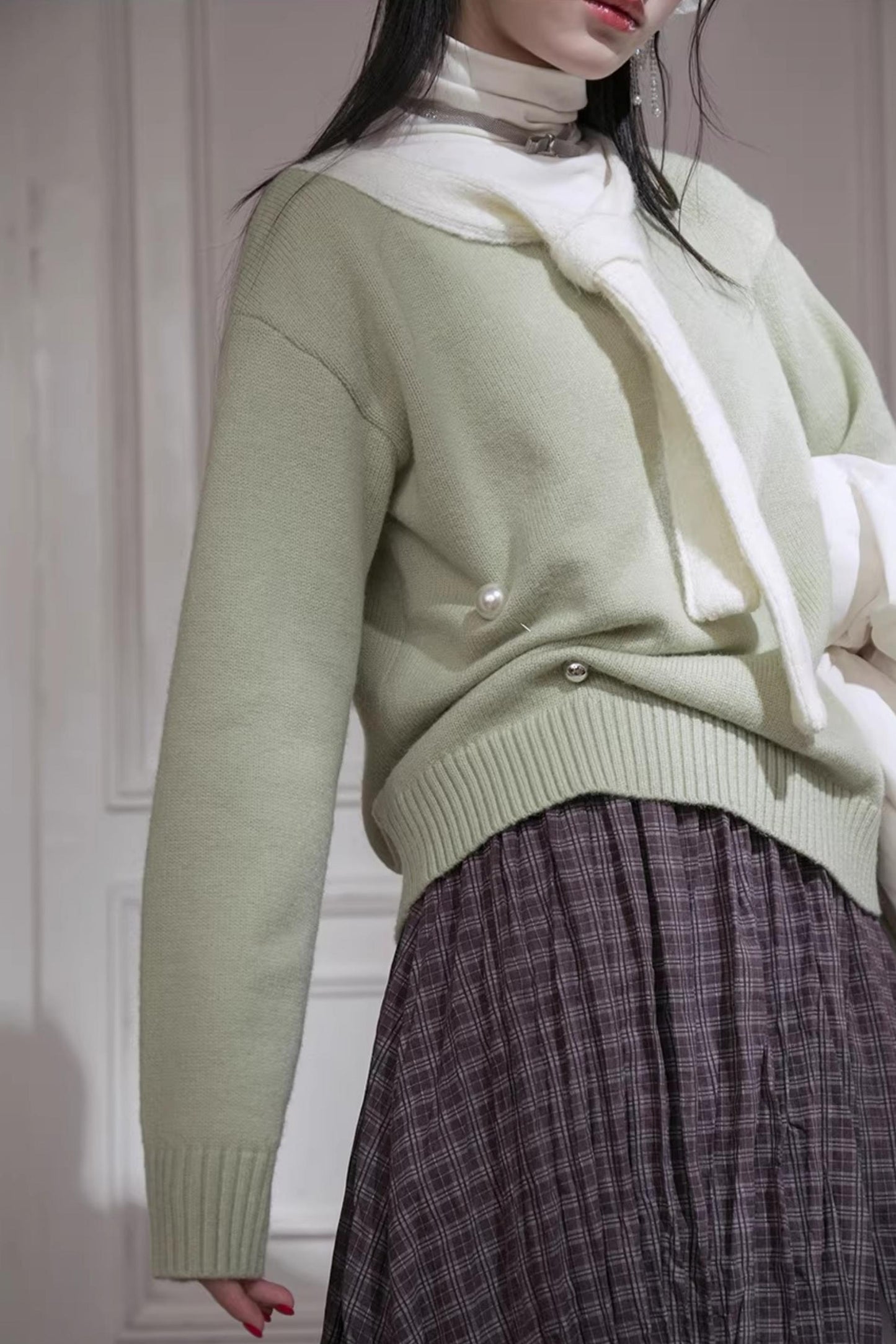 Winter-Woll-Farbblock-Pullover