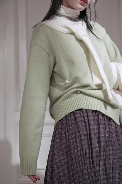 Winter-Woll-Farbblock-Pullover