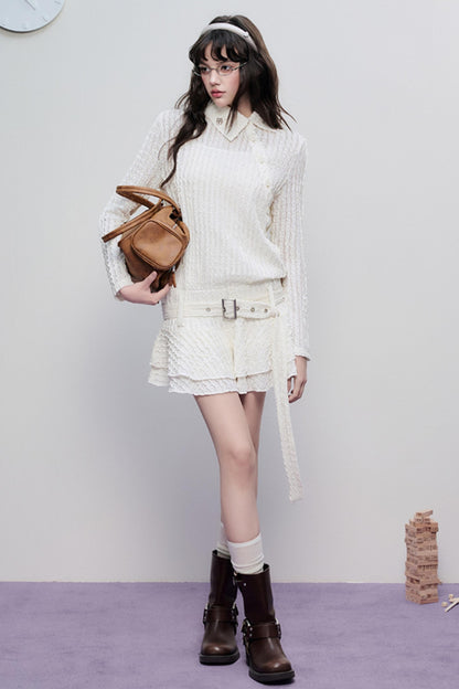 Hollow Lace Spring Halter Dress