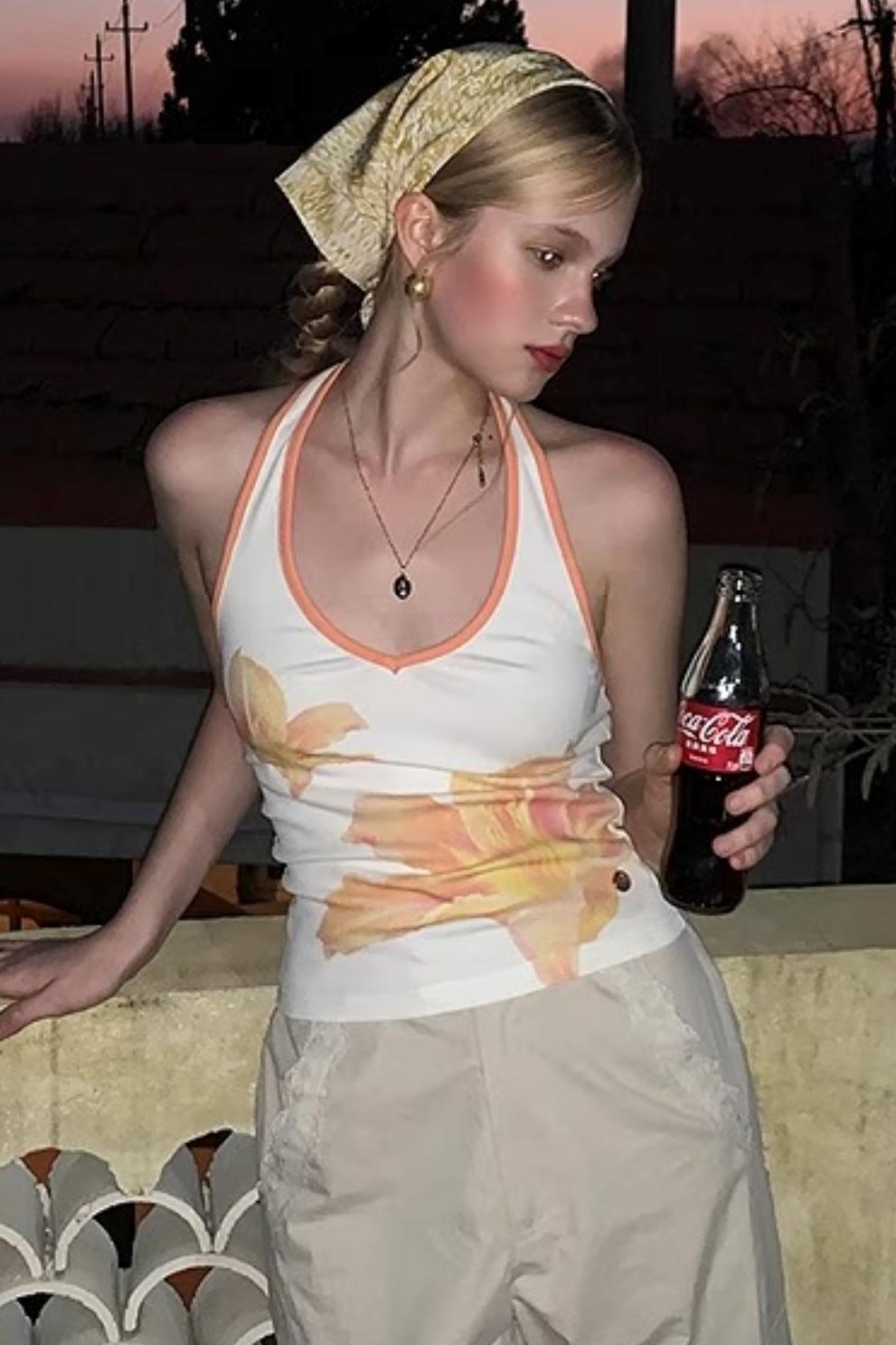 Sunset Floral V-Neck Camisole