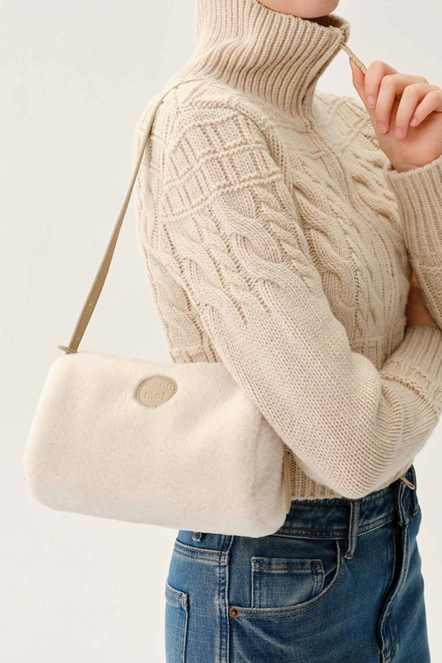 Plush Patchwork Leather Bag