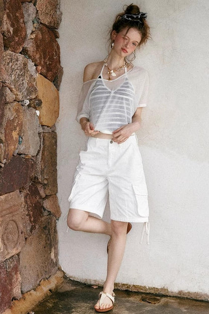 Uena Striped Suspender Set