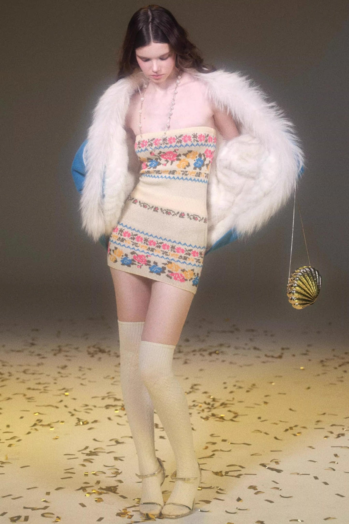 Reversible Faux Fur Batwing Coat