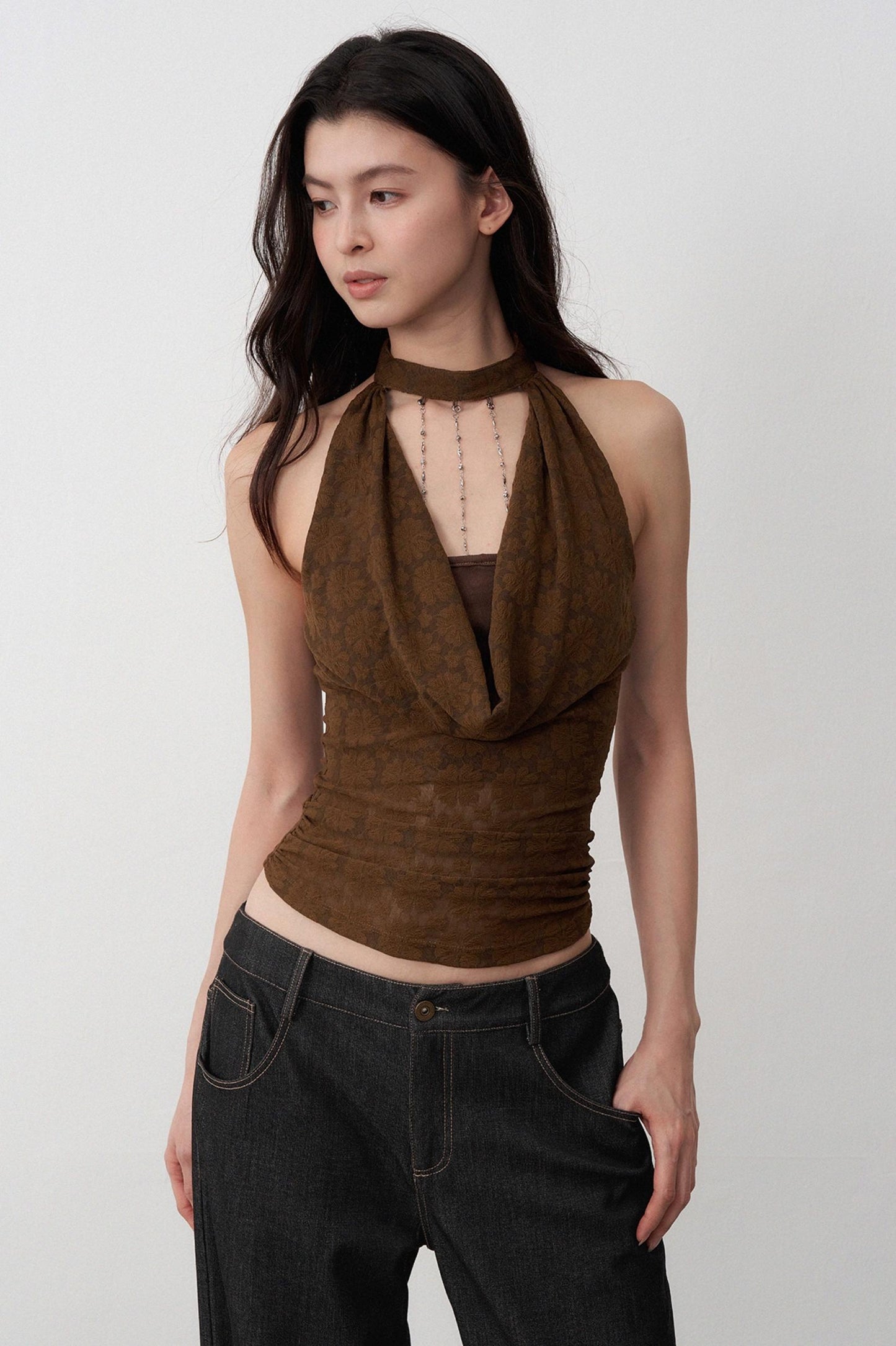 Lightweight Jacquard Swing Camisole