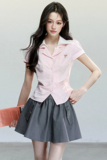 Korean Academy A-Line Skirt