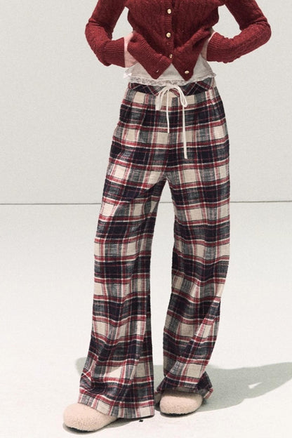 Pure Cotton Plaid Winter Pants