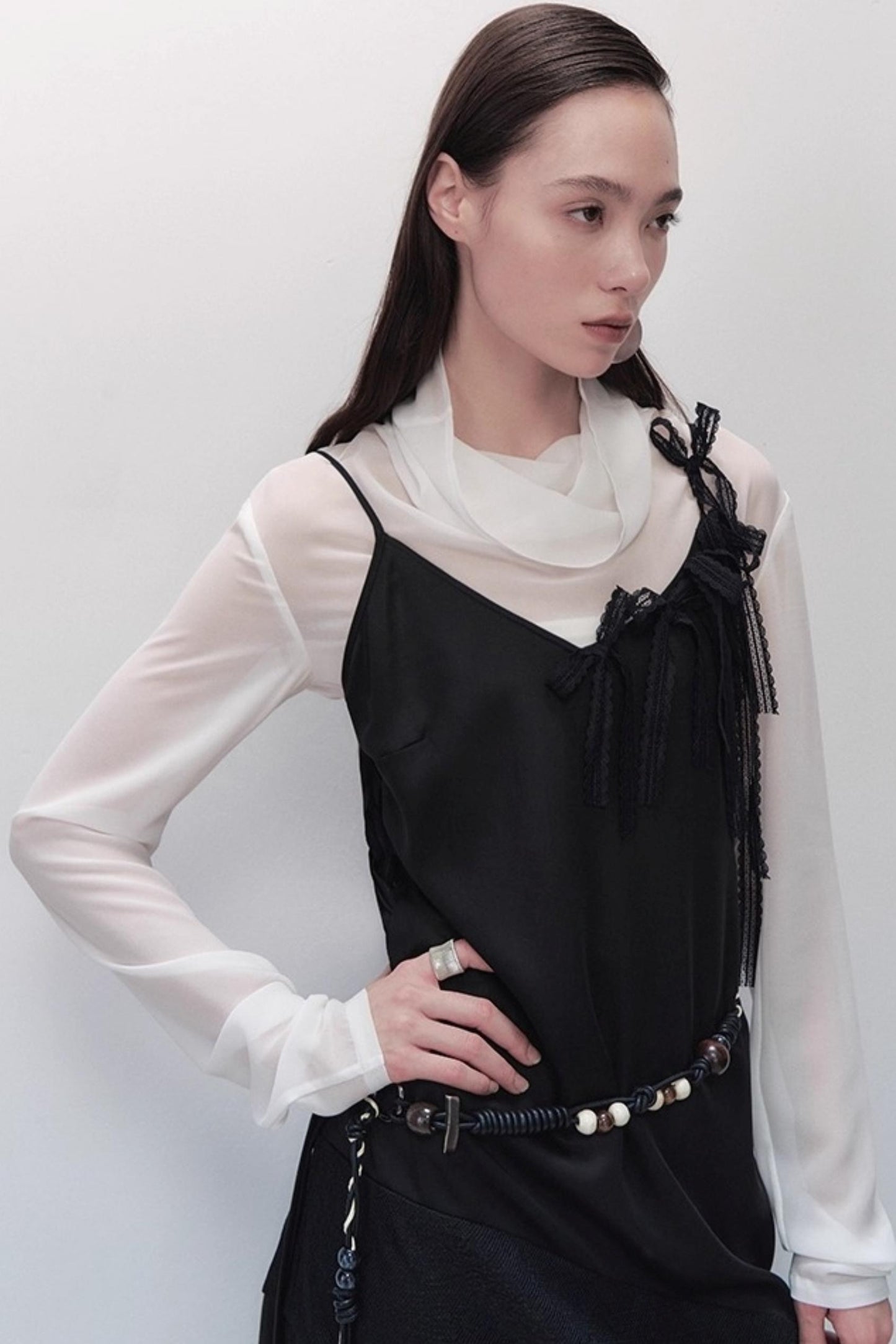 Dark Silk Butterfly Wings Slip Dress