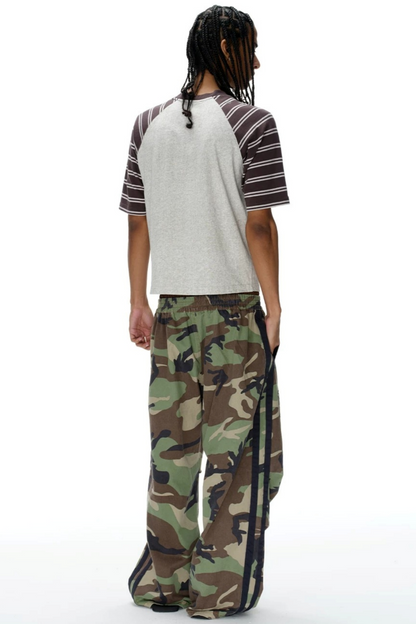 Retro Double-Waist Camouflage Pants