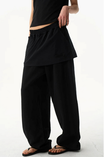 Fake Two-Layer Drawstring Pants