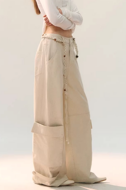 Distressed Washed Cargo Pants