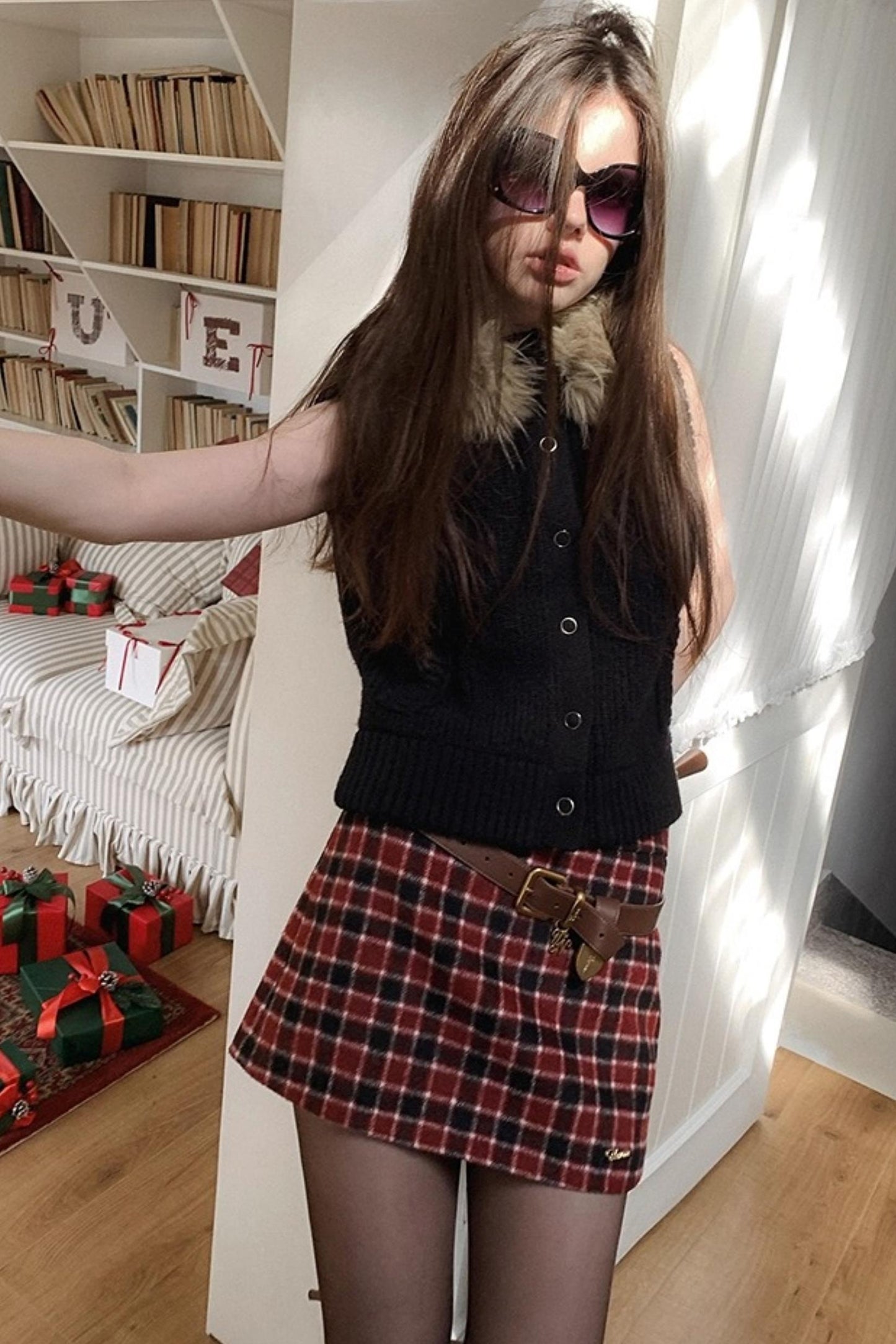 Retro Woolen A-Line Skirt