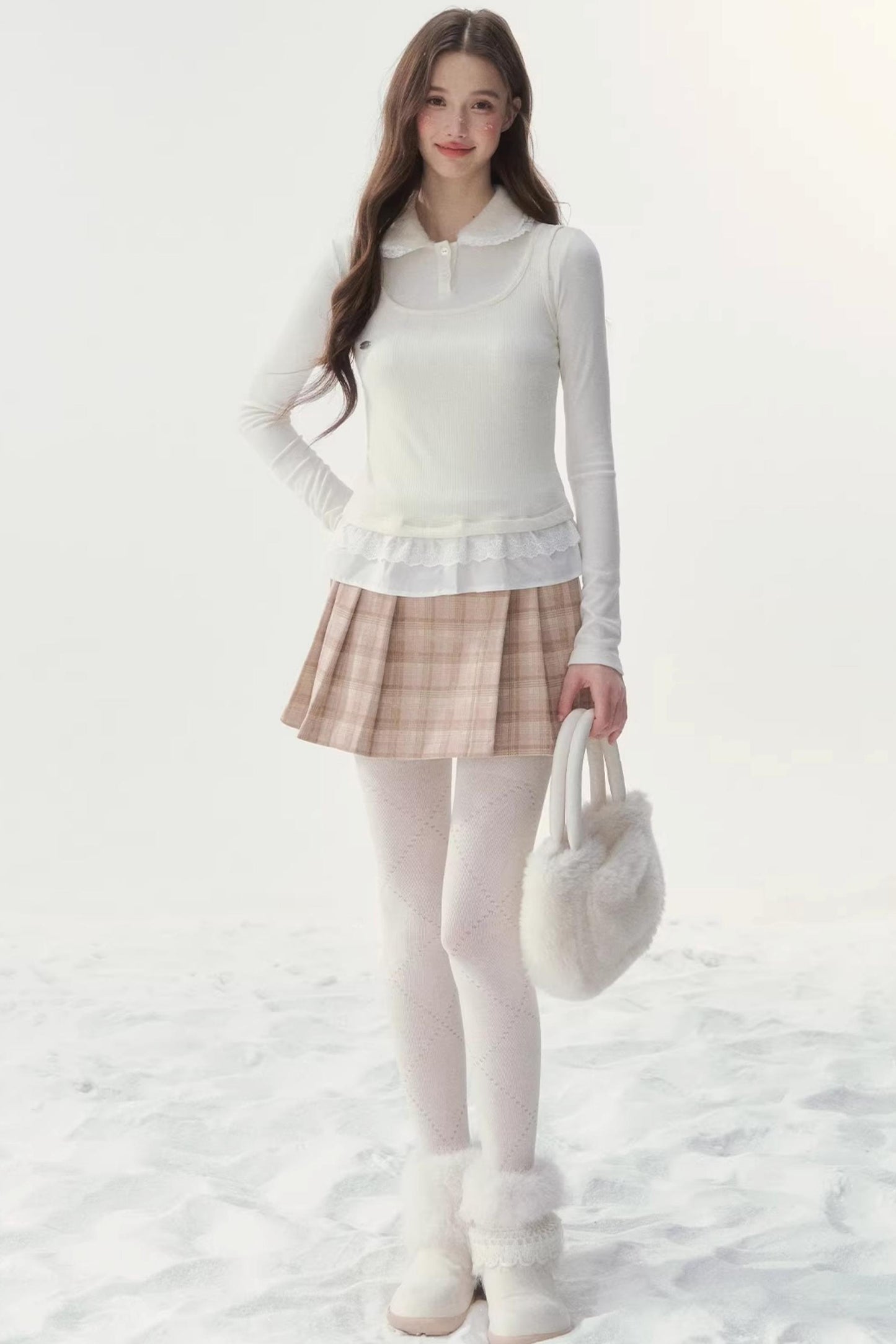 Faux Two-Piece Knitted T-Shirt
