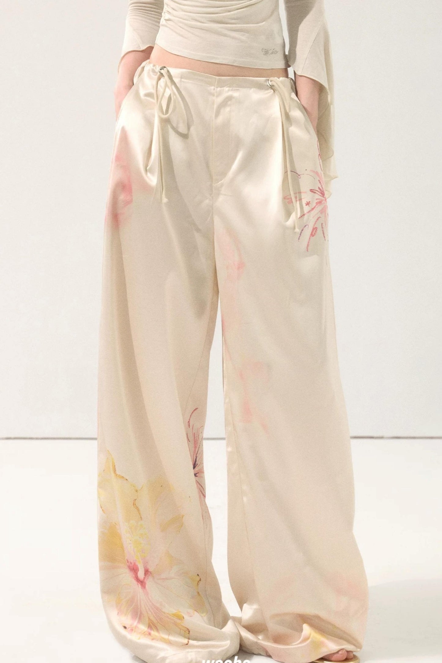 Gradient Print Drawstring Pants