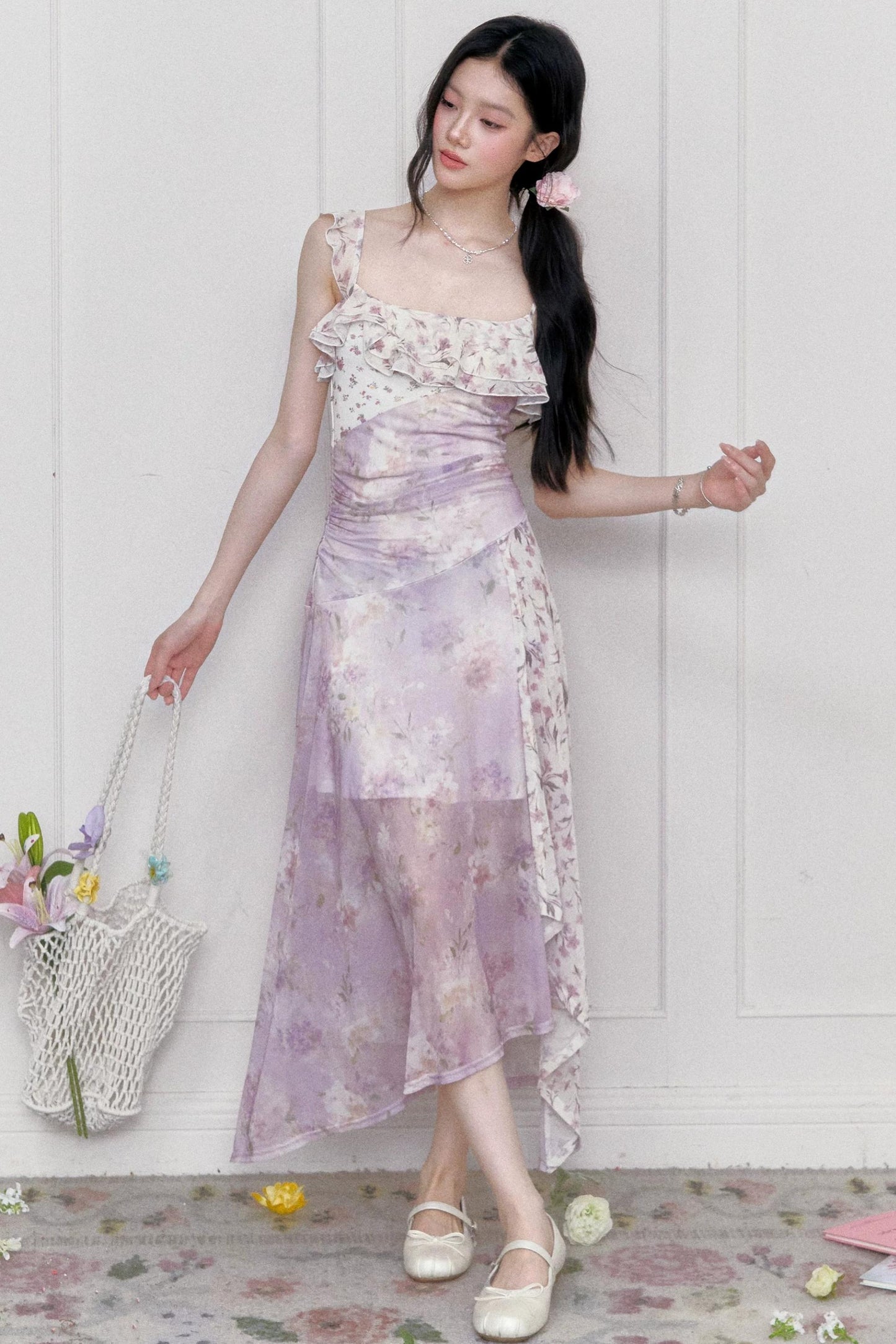 Wisteria Mesh Slip Dress