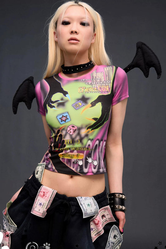 Demon Game Print Blouse