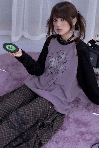 Fighting Spirit Brown Plaid Print Skirt