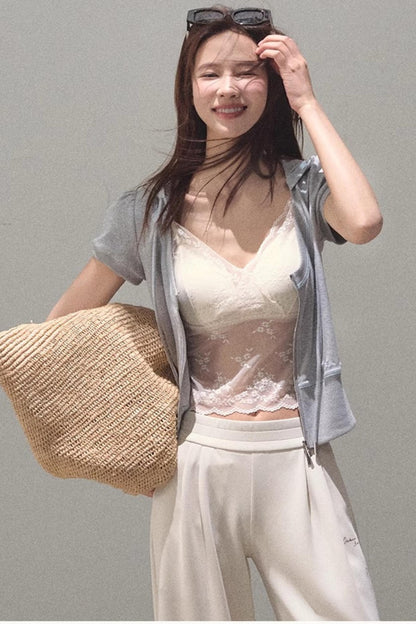 Color-Block Hooded Cardigan