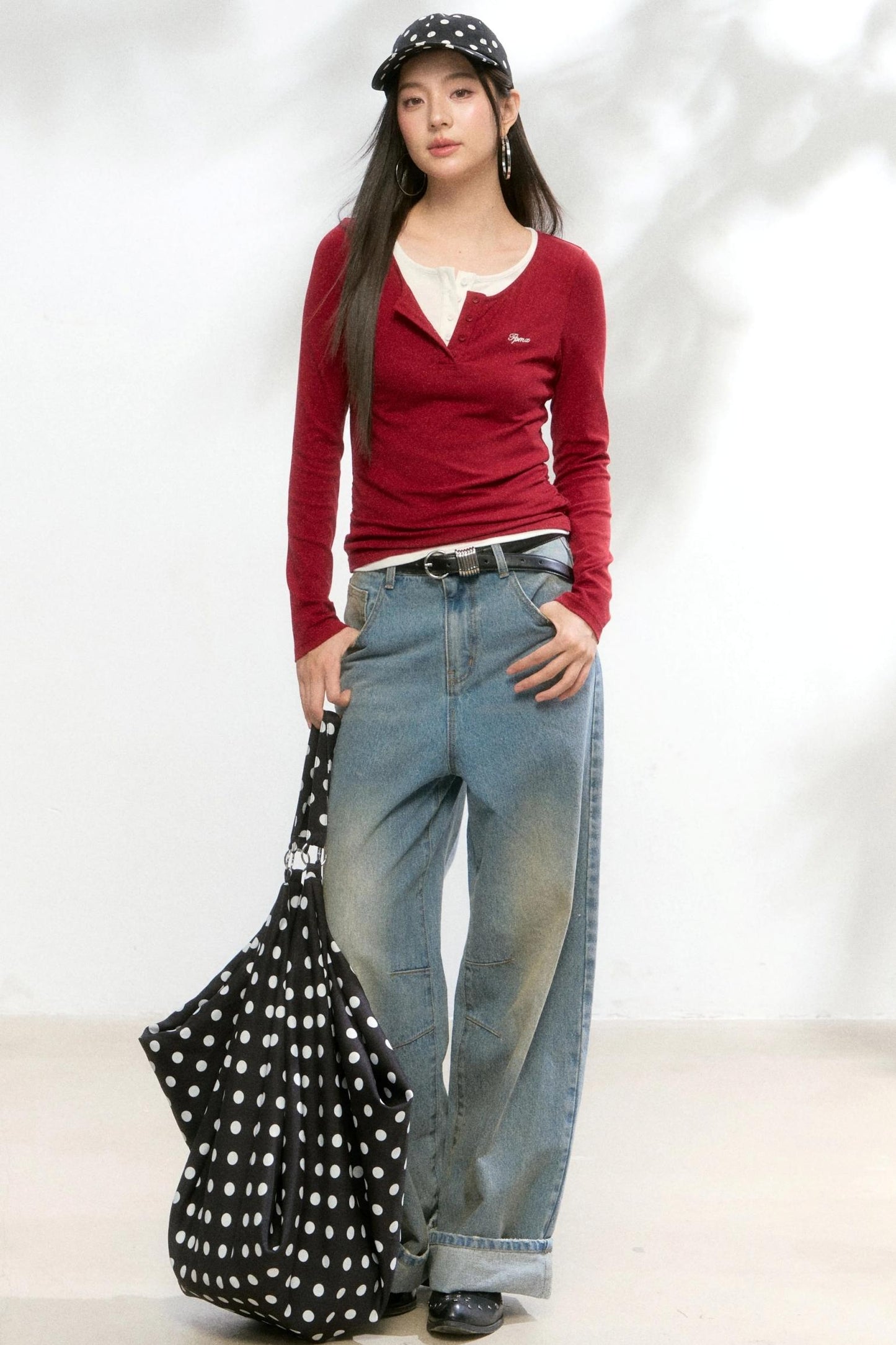 Basic Fake Two-Breasted Base Layer Top