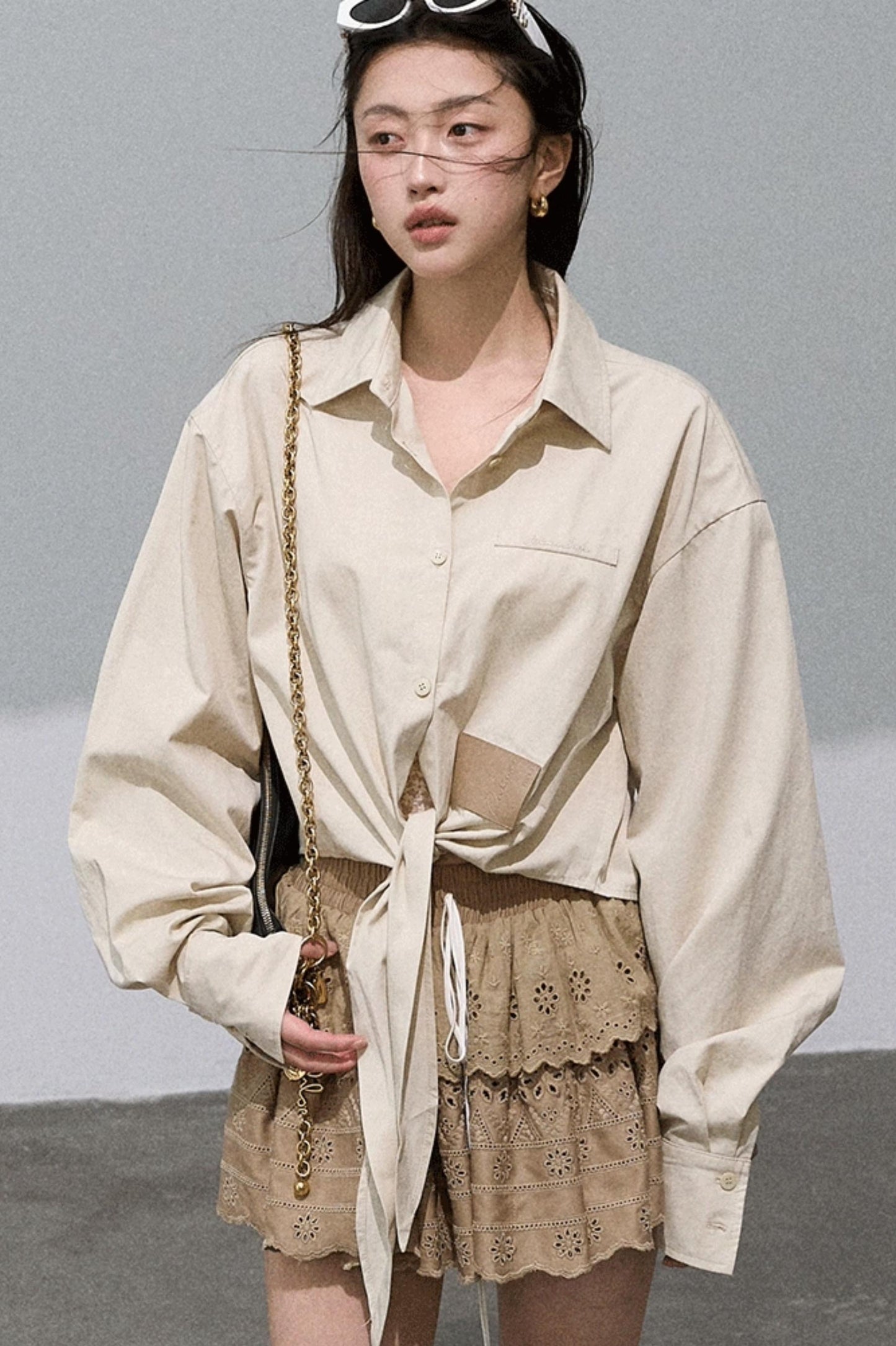 Lyocell Cotton Strap Shirt