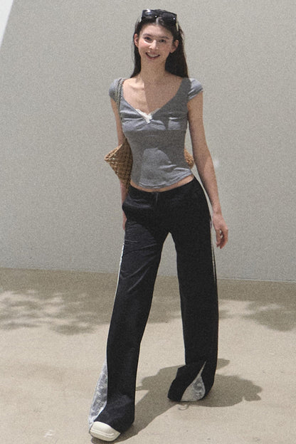 Copper Tencel Wide-Leg Pants