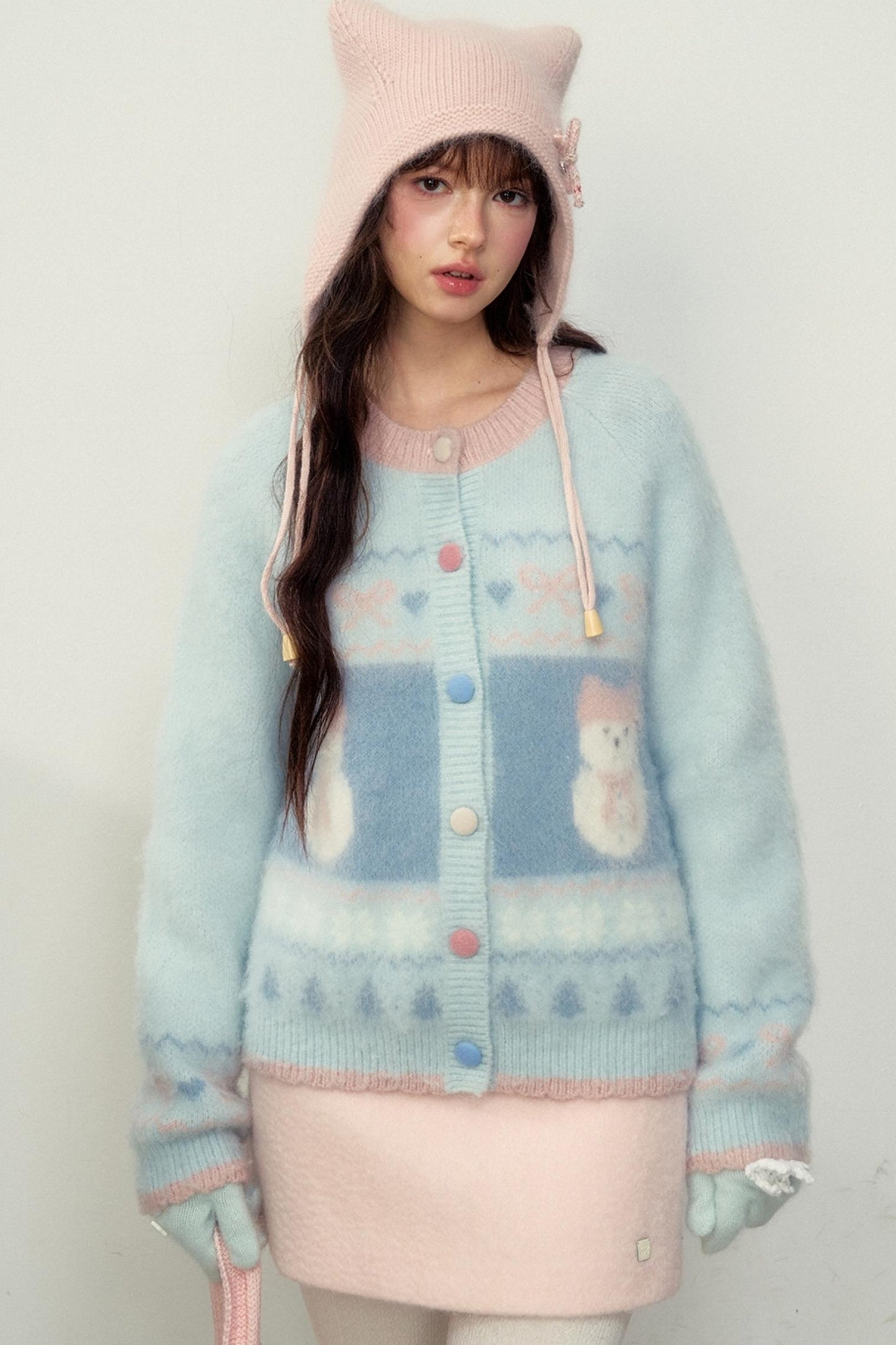 Cozy Plush Pattern Knit Sweater