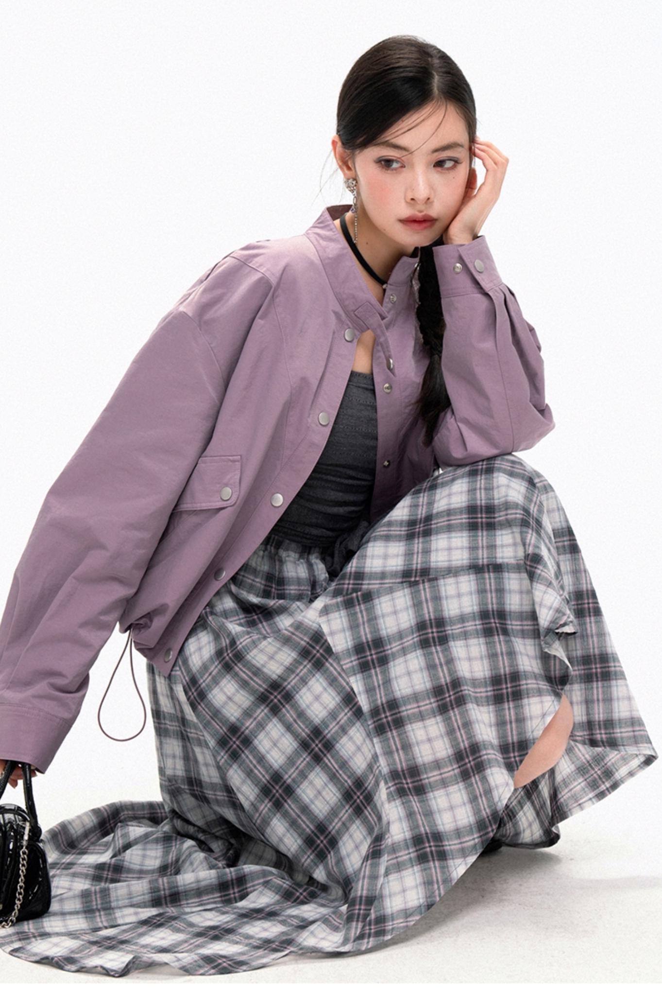 Ash Pink Plaid Large Skirt