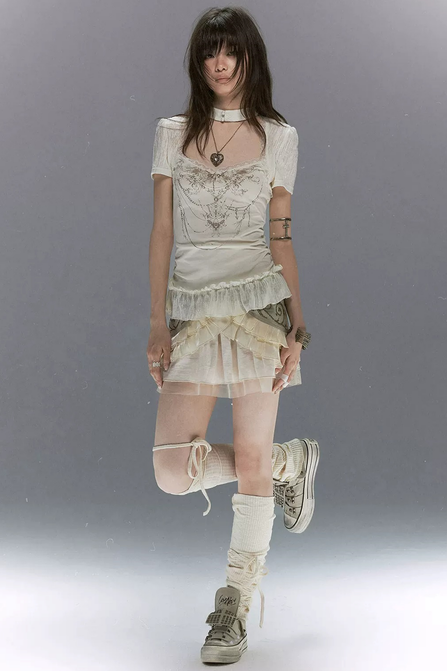 Gothic Lace Ruffled Vest