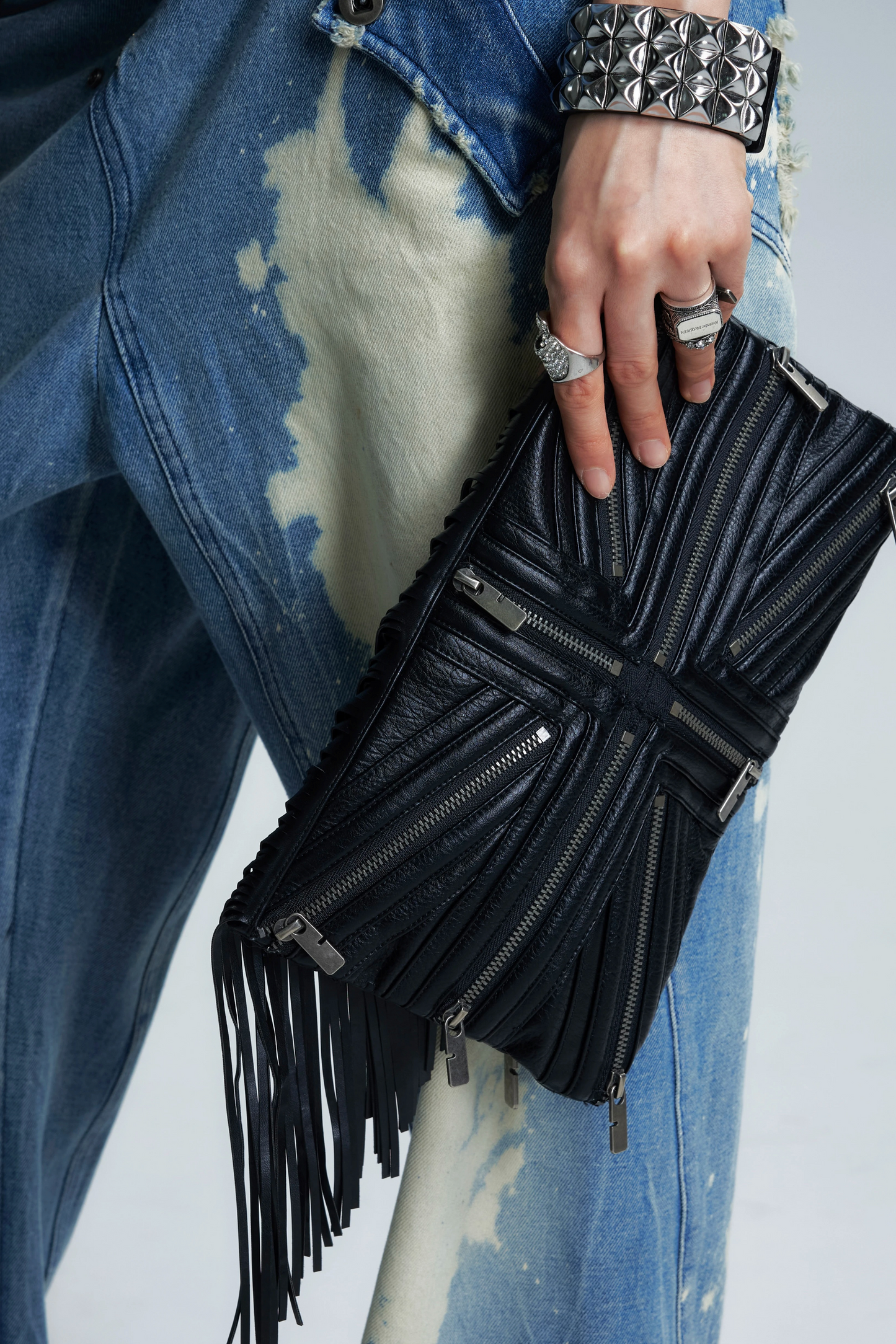 Union Jack Leather Clutch