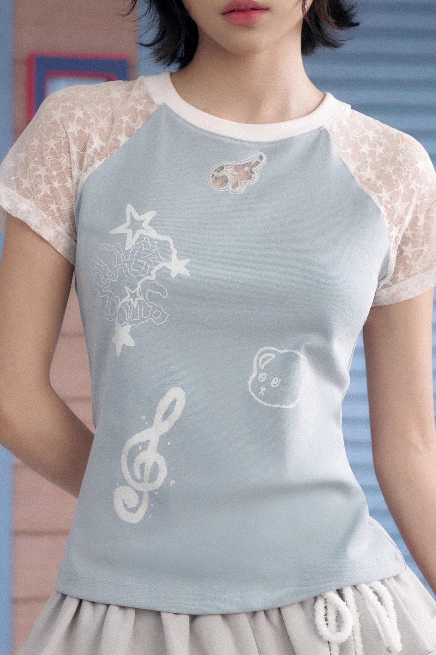 SagiDolls Starry Lace Shoulder Tee