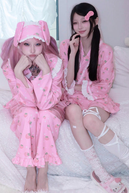 Soft Strawberry Star Pajamas Set-Up