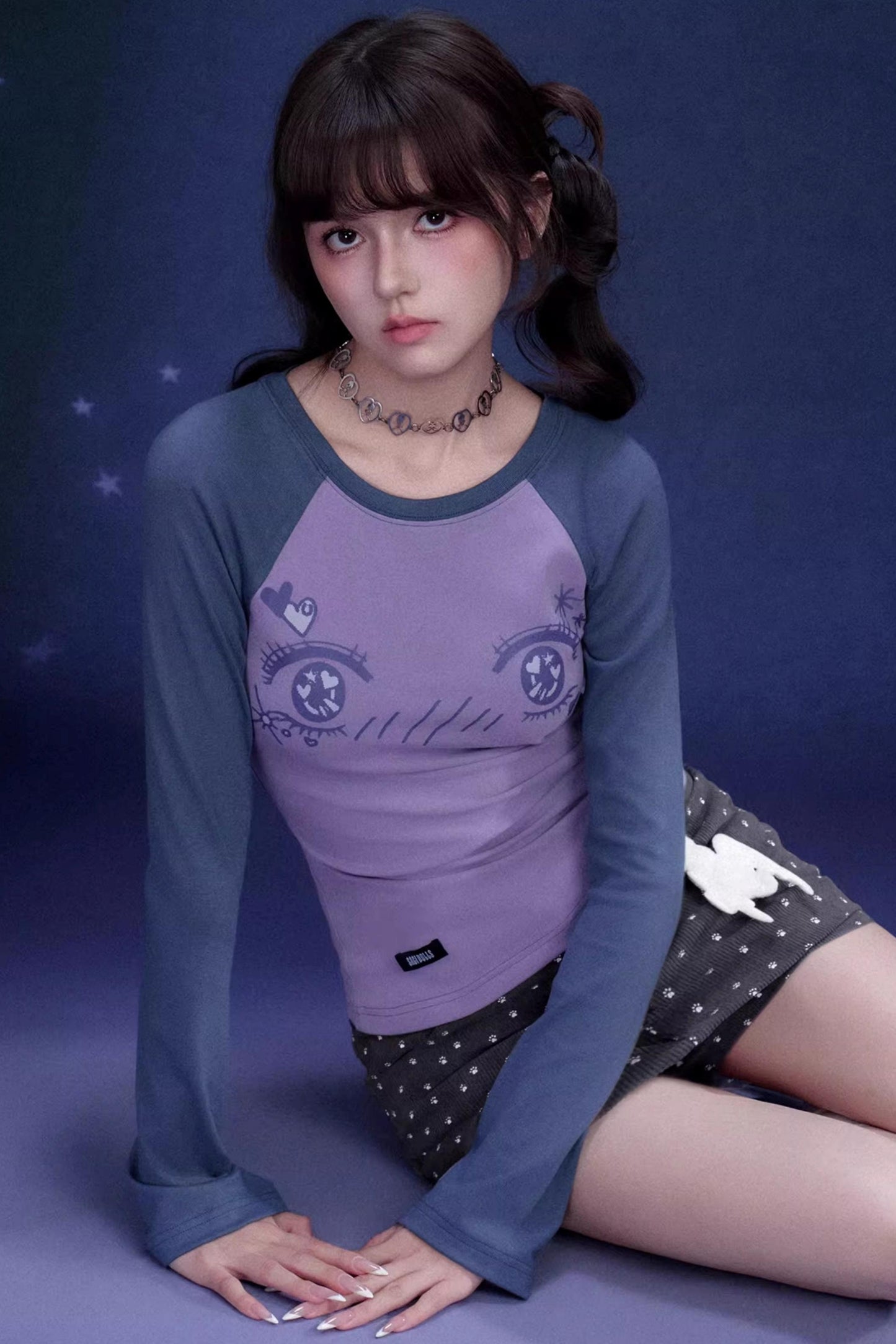 Comic Eye Raglan Blouse