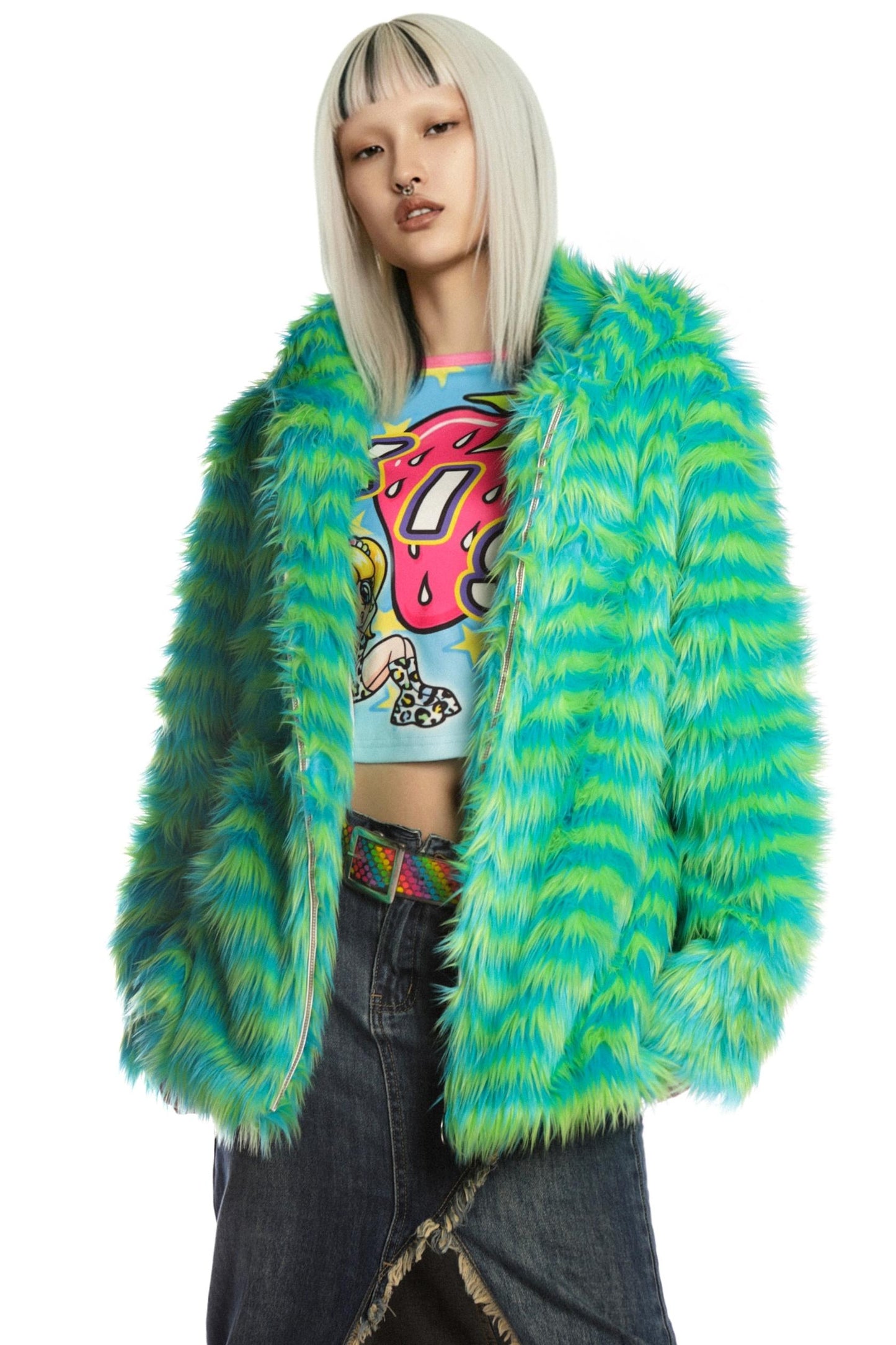 Green Fur Hooded Jacket