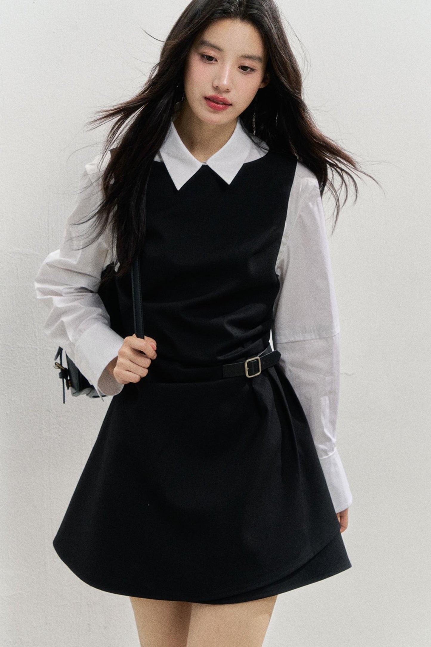 SunsetPark Plaid Leather Buckle Dress