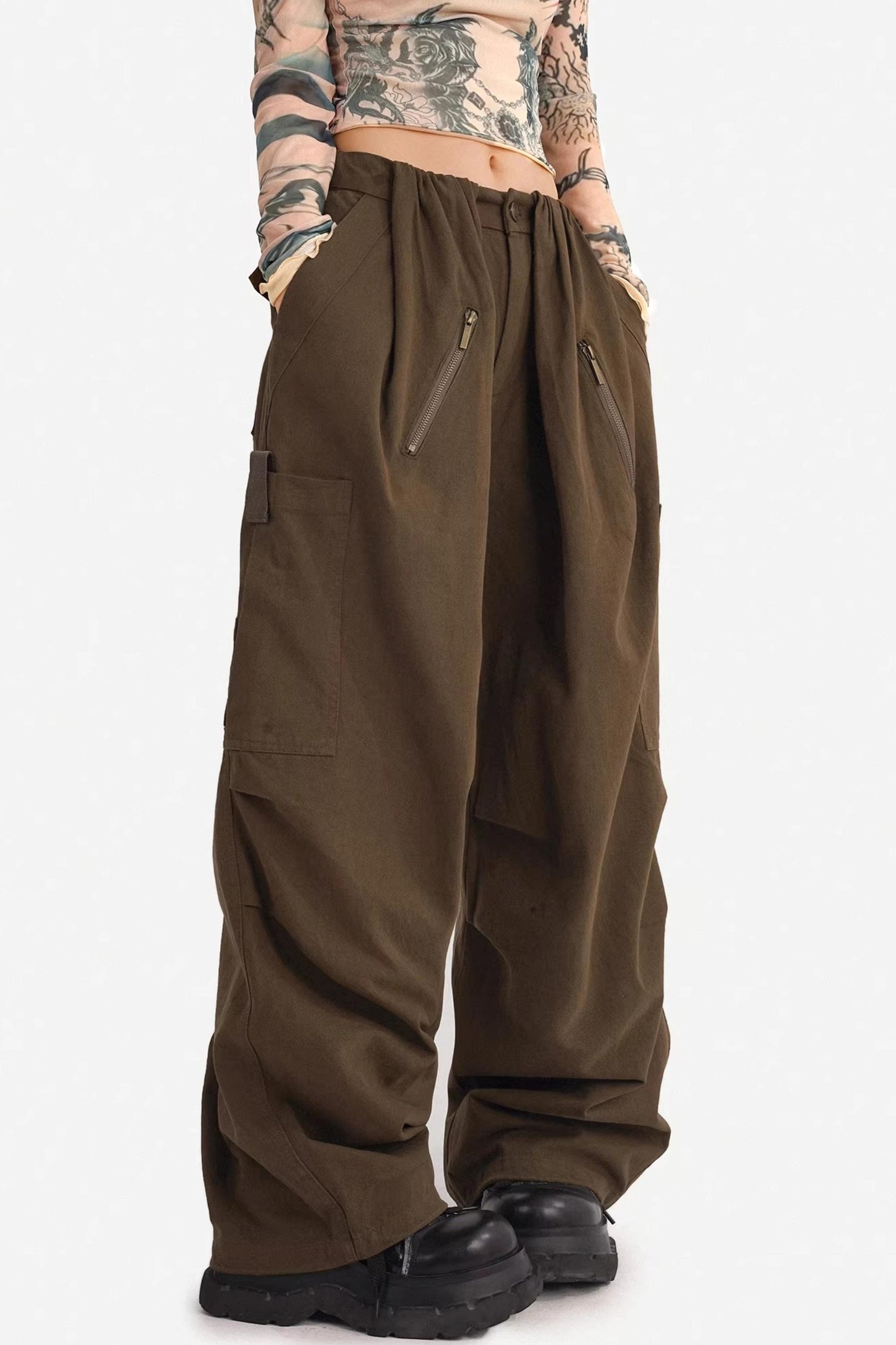 Loose Multi-Pocket Casual Pants