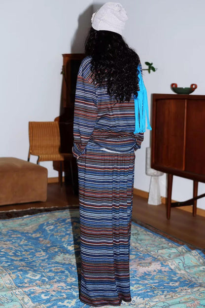 Striped Brushed Long-Sleeved Top