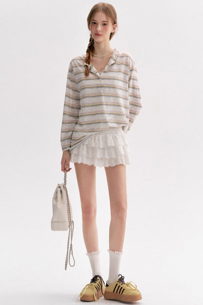 Lazy Painted Long Sleeve Polo Shirt