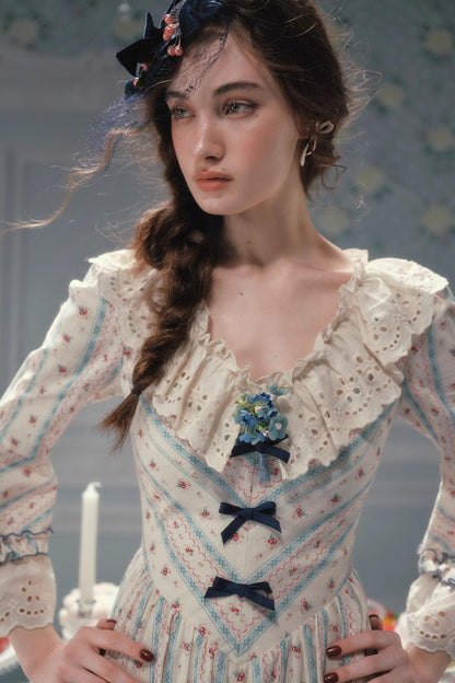 Versailles French Rustic Striped Dress