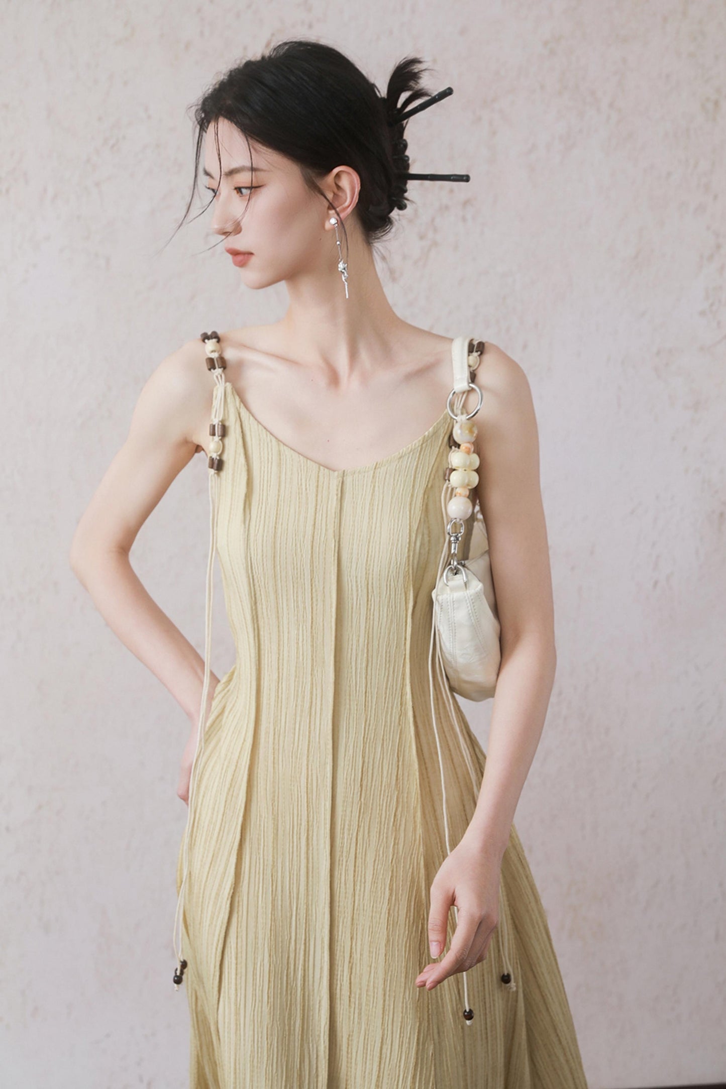 Summer Pleated Halter Dress