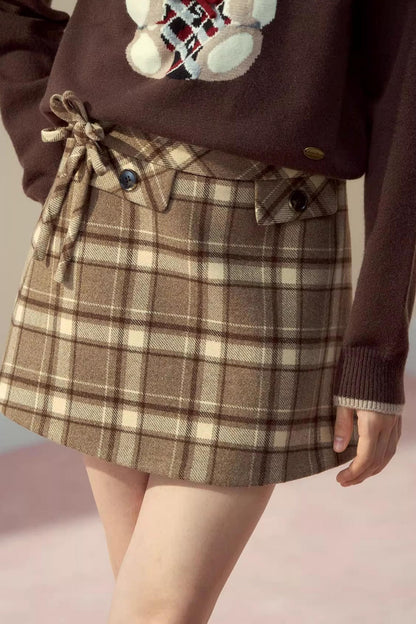 Plaid A-Line Skirt