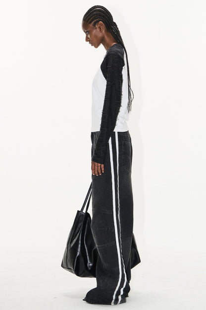 Relaxed Color-Block Jeans